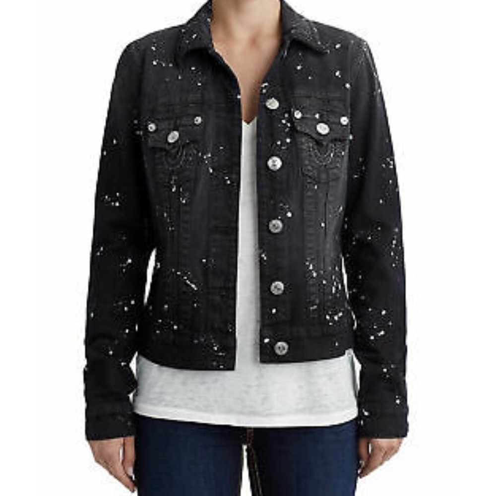 True religion black denim jacket